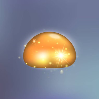 Yüce kollajen yağ damla özü. Sigorta primi altın parlayan serum damlacık.