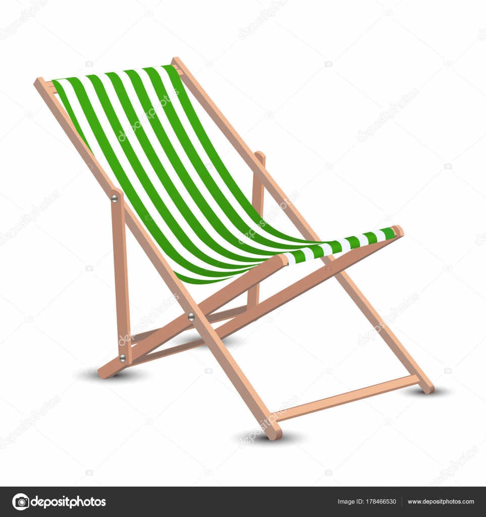 Longue Plage Sur De Chaise Isolé Illustration En Bois Vecteur 354jLAR