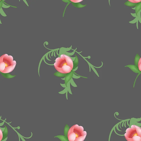 Shabby chic vintage tulipanes vintage patrón sin costuras, clásico chintz floral repetir fondo para la web y la impresión — Vector de stock