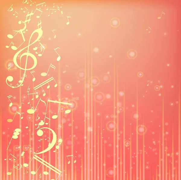 Müzik notaları ile soyut bir arkaplanın Vektör İllüstrasyonu