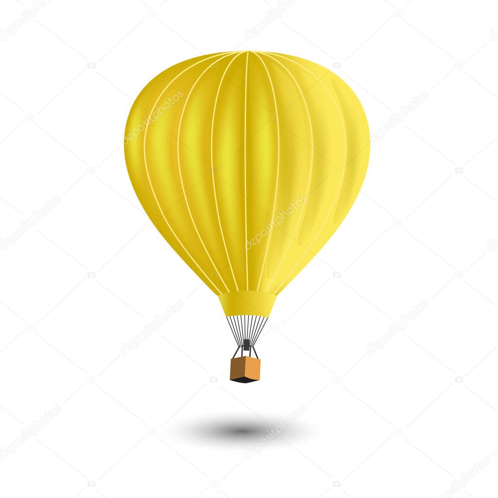 Realistic Colorful Hot Air Balloon. Vector Illustration