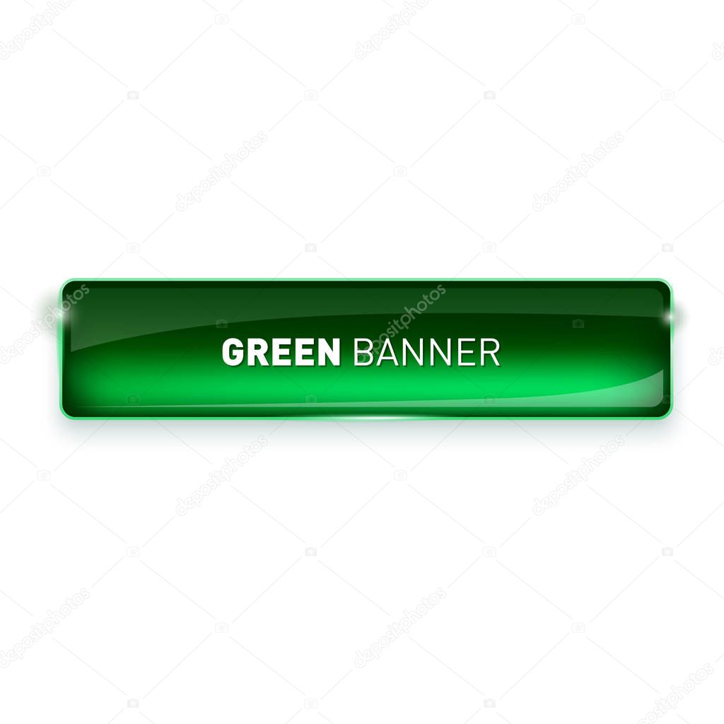 Vector illustration of realistic glass colored banner isolated on white background for your design.