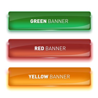 Vektör çizim gerçekçi cam Banner tasarımınız için kümesi.