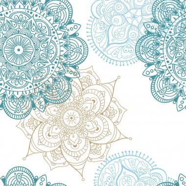 Dekoratif yuvarlak sorunsuz çiçek dantel modeli. vektör