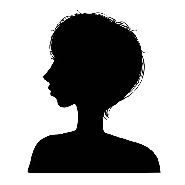 Ilustración vectorial de una cabeza de siluetas niñas — Archivo Imágenes Vectoriales