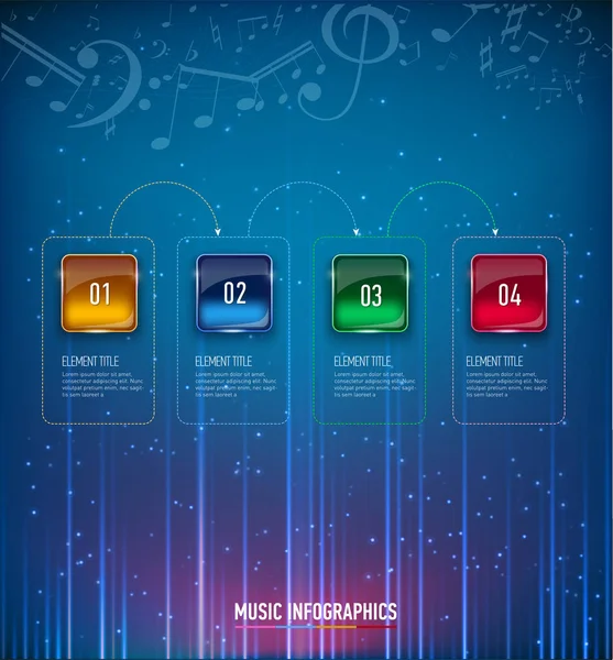 Infographics. Musik-konceptet. Realistiska glas banners. Vektorillustration — Stock vektor