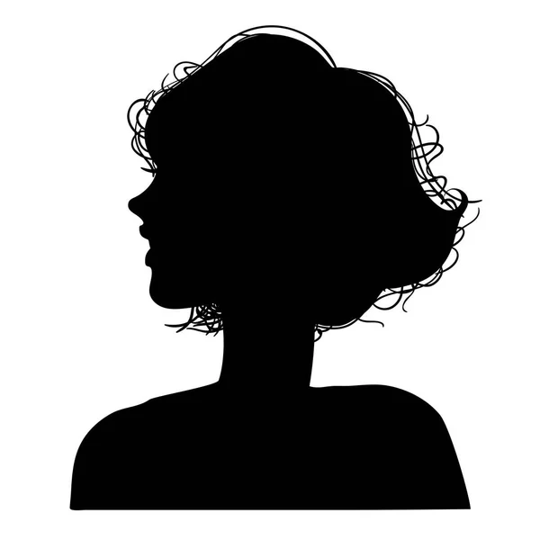 Vector illustration of a silhouettes head girls — Stock Vector