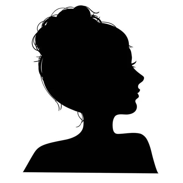 Векторная иллюстрация силуэтов головы девушки — стоковый вектор