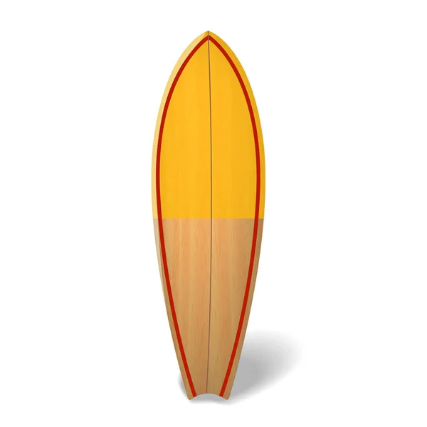 Tabla de surf de madera vectorial Summer Surfing Tabla de surf realista aislada . — Vector de stock
