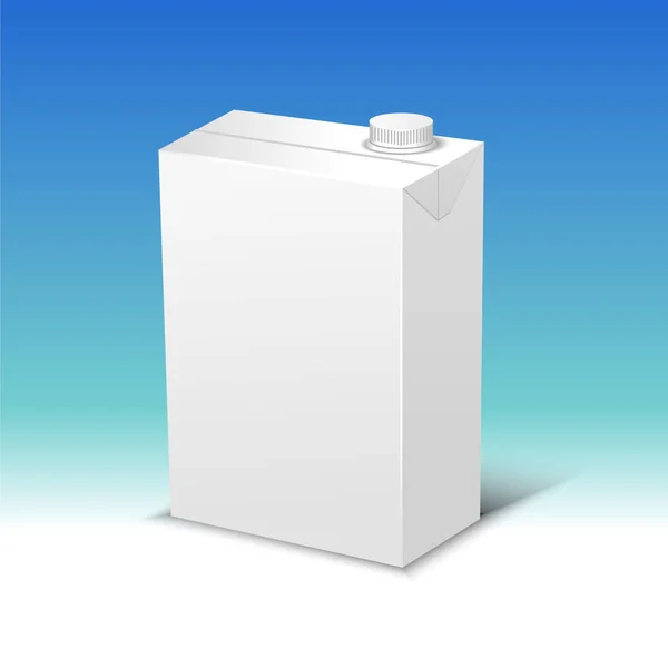 Milch- oder Saftverpackung realistische Vektorillustration. — Stockvektor