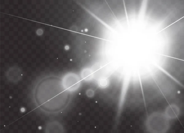 UFO-Lichtstrahl isoliert auf transparentem Hintergrund. Vektorillustration — Stockvektor