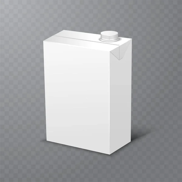 Milch- oder Saftverpackung realistische Vektorillustration. — Stockvektor