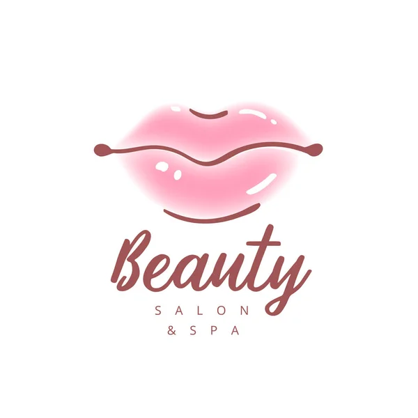 カラフルな女性の唇のイラスト。抽象的なベクトルのロゴ看板デザイン。美容院、化粧品製品、口紅ラベル、美容の手順、メイク スタイリストのトレンディなコンセプト. — ストックベクタ