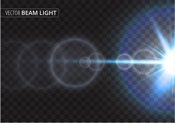 UFO light beam isolated on transparent background. Vector illustration — Stock Vector