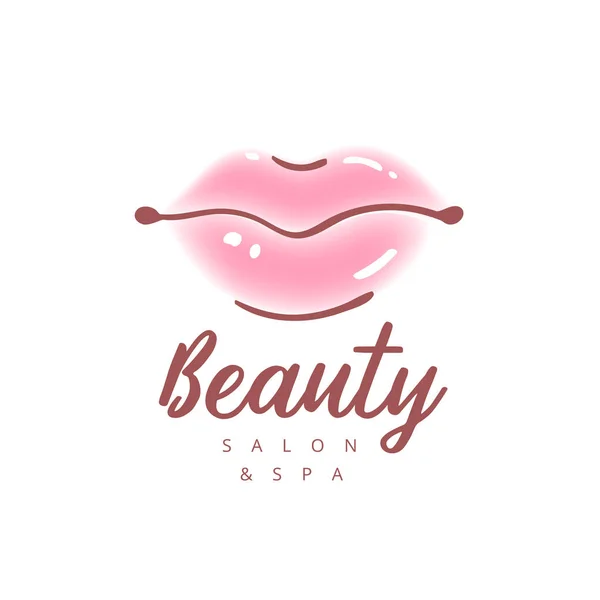 Illustration de lèvres féminines colorées. Conception abstraite de logo vectoriel signe. Concept tendance pour salon de beauté, produit cosmétique, étiquette rouge à lèvres, procédures de cosmétologie, styliste maquillage . — Image vectorielle