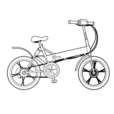 İki tekerlekli Elektrikli bisiklet ekoloji araç izole simgesi