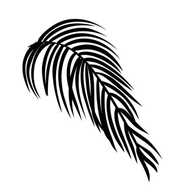 Tropikal terk edilmiş siyah siluet palmiye, ağaç. Vektör illüstrasyonu