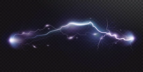 Vektor realistischen Blitz. Gewitter und Blitz. Magische elektrische Lichteffekte. Realistisches Gestaltungselement. — Stockvektor