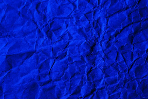 Mavi Buruşmuş Kağıt Dokusu Katı Arkaplan — Stok fotoğraf