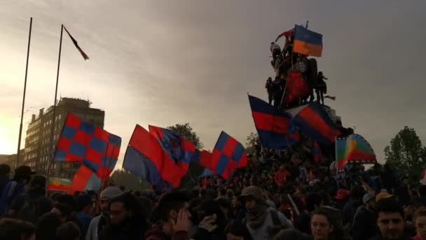 Santiago Chile Ülke Şili Tarihi Kasım 2019 Protestocuların Üçüncü Haftasında — Stok video