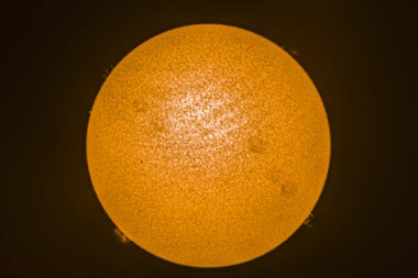An amazing astronomical event, Planet Mercury transit over the Sun surface, 11th November 2019. We can see the tiny size of Mercury compare to the Sun disk and Sun flares on an H Alpha telescope view clipart