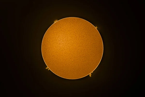 An amazing astronomical event, Planet Mercury transit over the Sun surface, 11th November 2019. We can see the tiny size of Mercury compare to the Sun disk and Sun flares on an H Alpha telescope view