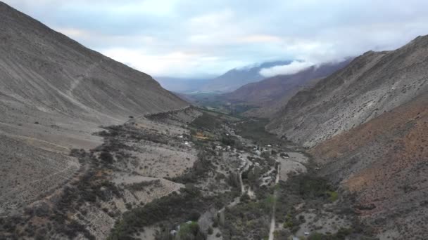 Повітряні Кадри Політ Навколо Valle Cuenca Alta Del Limari Пустелі — стокове відео