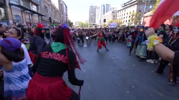 Demonstration Zum Frauentag Santiago Chile Stadt Santiago Land Chile März — Stockvideo