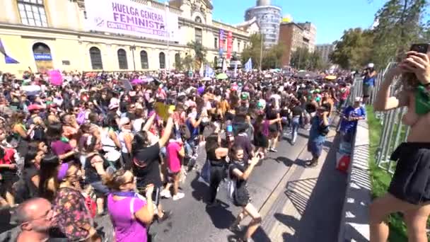 Cidade Santiago País Chile Março 2020 Dia Internacional Mulher Março — Vídeo de Stock