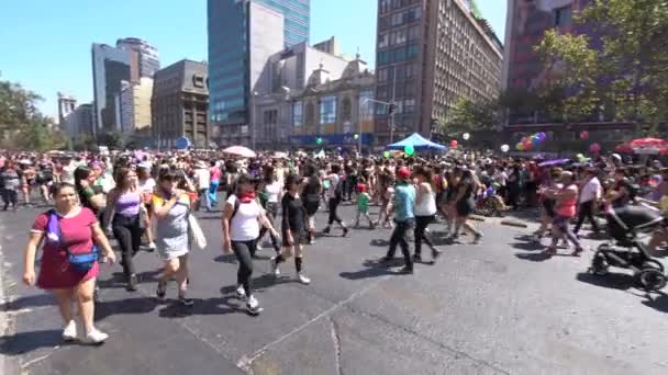 Stadt Santiago Land Chile März 2020 Internationaler Frauentag März Menschen — Stockvideo