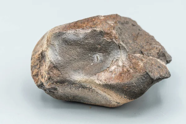 Nahaufnahme Stück Meteorit Isoliert Auf Weißem Hintergrund — Stockfoto