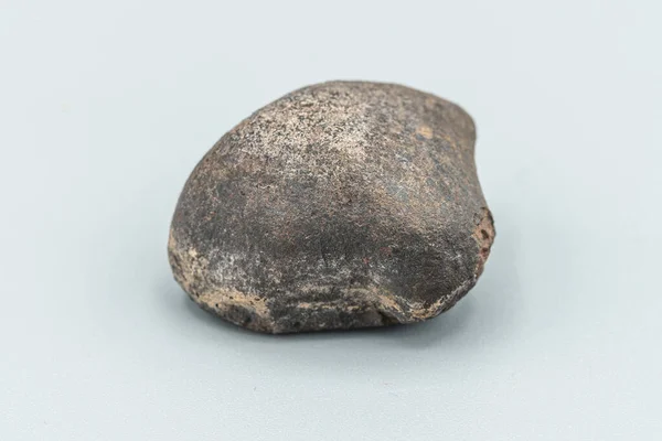 Detailní Záběr Kousek Meteoritu Izolovaný Bílém Pozadí — Stock fotografie