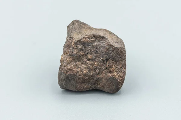 Primo Piano Vista Pezzo Meteorite Isolato Sfondo Bianco — Foto Stock