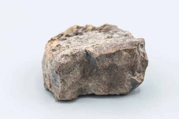 Kawałek Meteorytu Izolowany Białym Tle — Zdjęcie stockowe