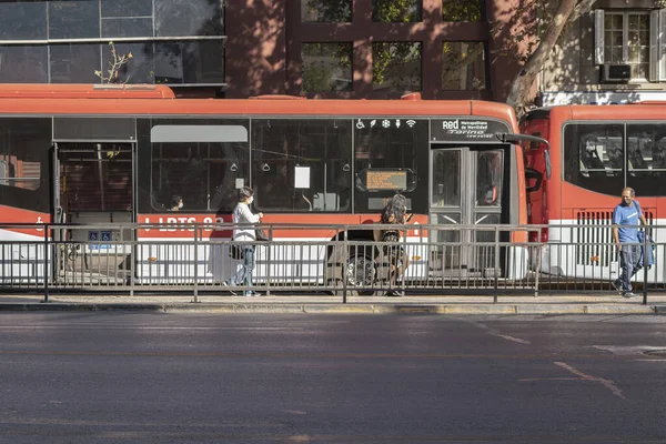 Stad Santiago Land Chili Maart 2020 Openbaar Vervoer Met Lege — Stockfoto