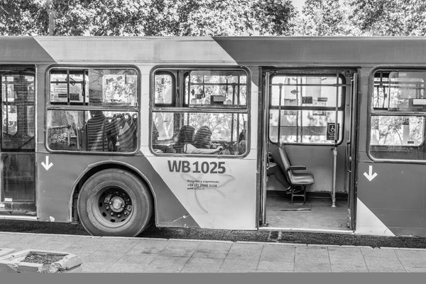 Ciudad Santiago País Chile Marzo 2020 Transporte Público Con Autobuses — Foto de Stock