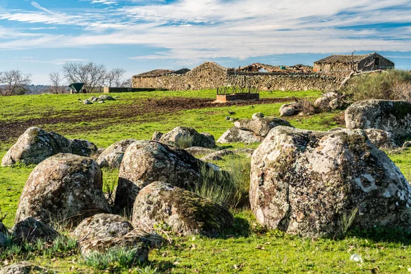 Medieval Age Scenery Amazing Abandoned Granadilla Town Impressive Medieval Castle — Stock Photo, Image