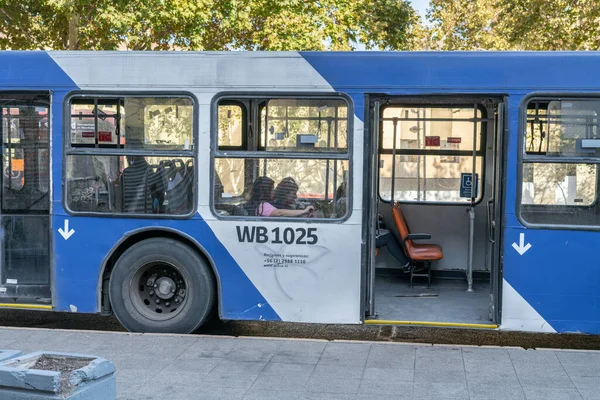 Ciudad Santiago País Chile Marzo 2020 Transporte Público Con Autobuses — Foto de Stock