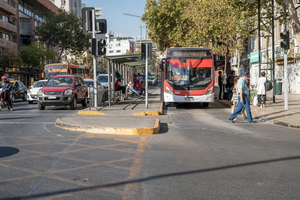 Şehir Santiago Ülke Coronavirus Hastalığı Covid Nedeniyle Sokağa Çıkma Yasağından — Stok fotoğraf