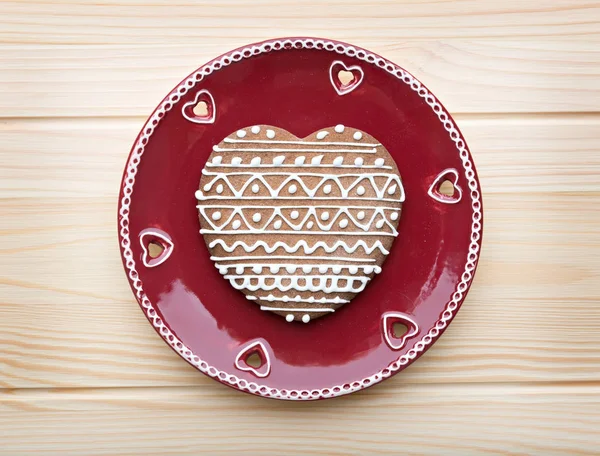 Gingerbread cookie on a plate — Stock Photo, Image