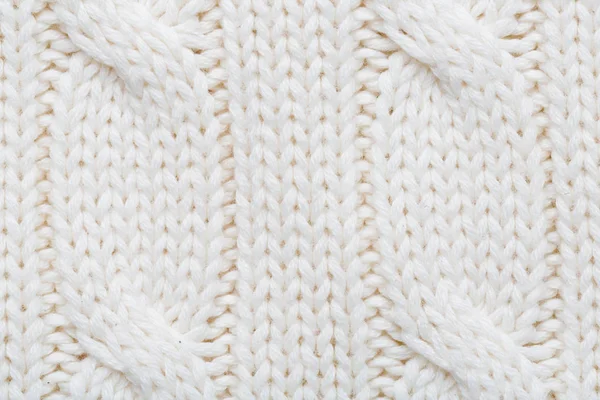 Ecru knitted woolen fabric — Stock Photo, Image