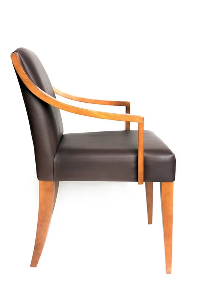 Brunt läder stol — Stockfoto