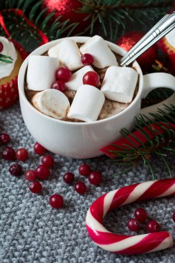 Noel dekorasyonu. Sıcak çikolata hatmi 
