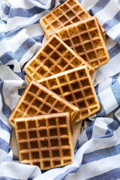 Fresh homemade belgian waffles — Stock Photo, Image