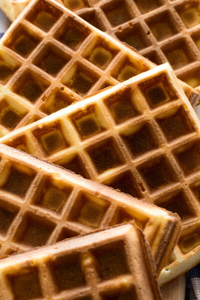 Fresh homemade belgian waffles 