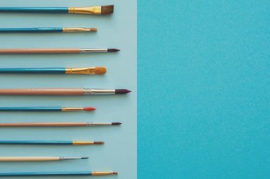 Çizim ve boyama için kavram okul için geri. Üstten Görünüm. Kopya alanı