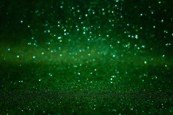 Green Abstract Glittering Background Defocused Lights Christmas Greeting Card Christmas — Stock Photo, Image