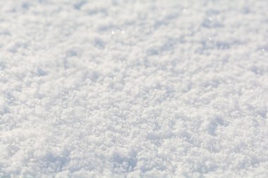 Yakın çekim taze kar dokusu. Kış dönemi. Noel ve yeni yıl tatili konsepti. Boşluğu kopyala