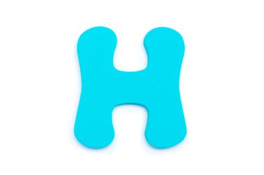 Beyaz arka planda renkli H harfi, sembol ve işaret. şablon. izole