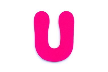 Beyaz arka planda renkli U harfi, sembol ve işaret. şablon. izole